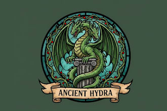 create wonderful hydra dragon mascot logo design with 1 day delivery