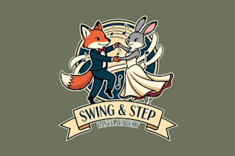 draw awesome couple dance mascot logo for your company
