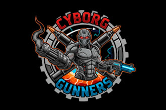 create cyborg gunners mascot logo design service