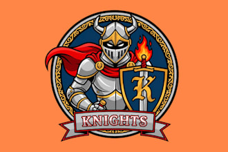 design modern knight mascot logo design service for business page