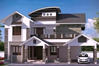 do 3d exterior, 3d cgi modern villa, cabin luxury inner design, glass facade