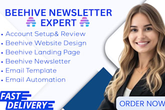 create beehive newsletter setup, beehive landing page and email templates