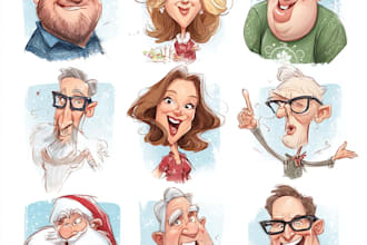 draw christmas cartoon caricature