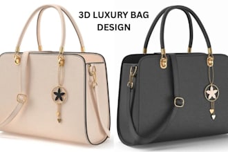 create realistic 3d modern and luxury bag, handbag 3d backpack and 3d rendering