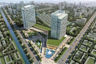 revamp commercial high rise building, mixed use development,office facade design