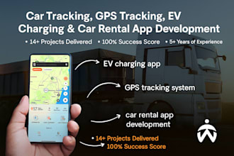 develop car tracking app, gps tracking, ev charging, car rental app development