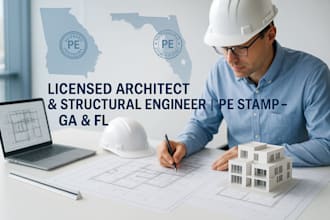 draw stamp architecture, structure, mep drawings for georgia and florida
