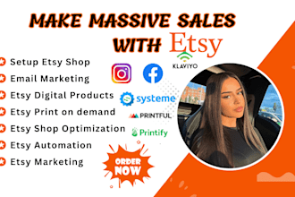 set up german etsy shop with SEO listings, etsy print on demand store promotion