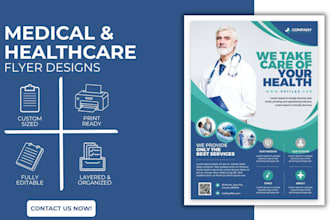 design modern professional healthcare, clinic, or wellness flyers