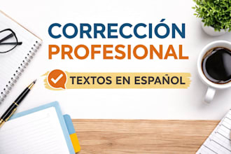 yo corregiré y editaré tu texto en español profesionalmente