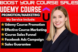 do udemy course promotion, udemy course marketing, course sales funnel fb ads