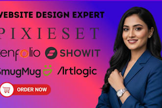 create a website using pixieset artlogic zenfolio smugmug or showit