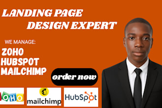 design professional CRM landing pages in zoho, mailchimp, or hubspot