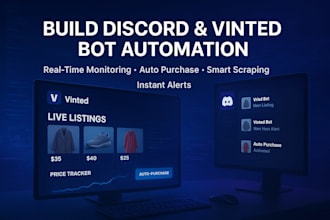 build discord vinted bot, scraping bot, vinted auto purchase bot, monitor bot