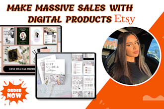 design etsy digital products with SEO for planners journals and invitation cards