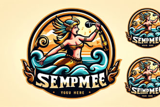 design greek history epic siren mascot logo for gaming,youtube,website