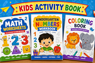 do kids activity book, workbook, math kids worksheets, kids coloring book, KDP