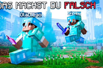 make minecraft pvp style thumbnails