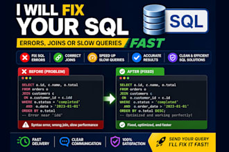 fix sql errors, joins, and slow queries fast