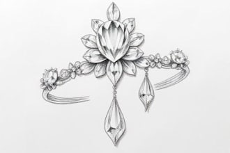 draw a jewelry design, illustration or a sketch of jewelry