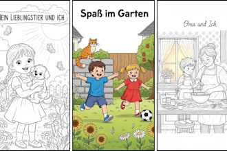 illustriere malbuch und aquarell kinderbuchillustrationen