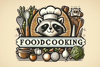 give vintage food cooking animal mascot logo design for your company