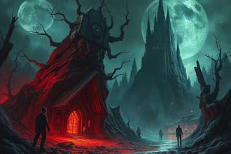 do sci fi horror and fantasy scene concept art illustrations