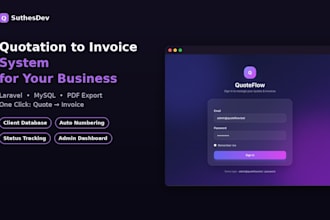 build a custom quotation to invoice system using laravel and mysql