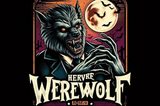 design custom t shirt horror werewolf logo