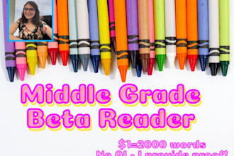 beta read your middle grade novel