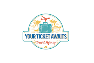design looking containing suitcase travel agency logo