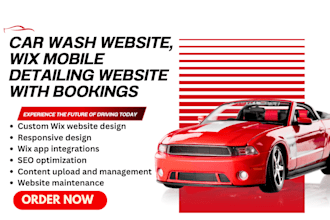 create wix car wash website, wix mobile detailing website with bookings