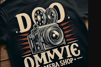 do vintage t shirt movie camera shop logo