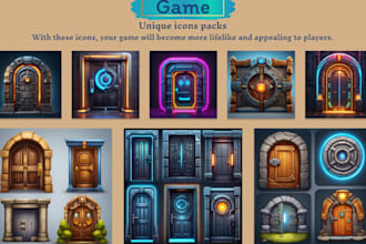 design hand drawn 2d game icon packs, rpg items, mobile UI and inventory icons