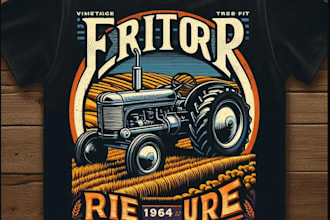 make retro t shirt farm tractor logo