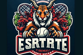 create esport animal tennis hockey logo
