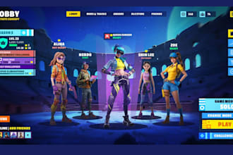design 2d game UI, ux, hud screens, elements for pc consoles and mobile game