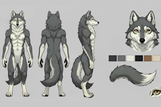 draw furry art, fursona reference sheet, anthro vrchat character, furry badge