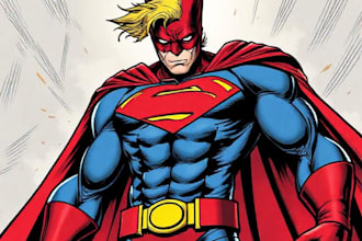 draw you dc or marvel style comic book and superhero