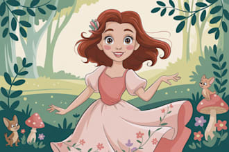 draw your portrait in charming disney animation style