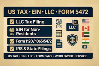 handle US llc tax filing, ein, and business tax services for non residents