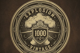 design a dynamic vintage explosion logo