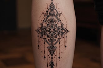 make a dark gothic styled blackwork tattoo design