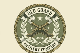 design a strong vintage artillery logo