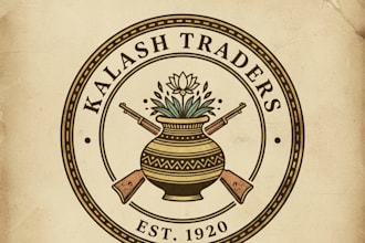 design a powerful vintage kalash logo