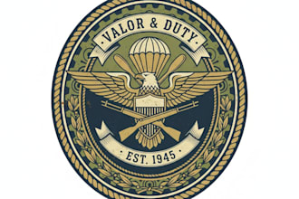 design a strong vintage military logo