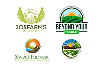 design farm agriculture lawncare landscape cattle logo