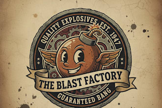 design a striking vintage bomb logo