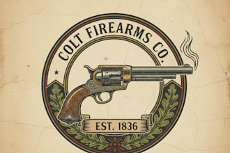 design a bold vintage gun logo