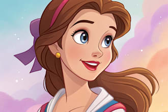 draw a gorgeous disney style cartoon portrait